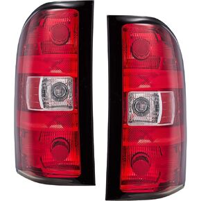 Compatible with Chevy Silverado 1500 2500 HD 3500 HD 2007-2013 Tail Lights assemblies w/o Wiring Harness tail lamp (Chrome/Red Lens) a pair