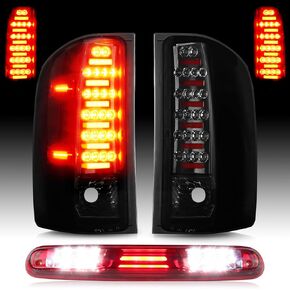 مجموعة مصابيح LED الخلفية + مصباح شحن الفرامل الثالث مناسب لسيارة Chevy Silverado 1500 2500 HD 3500 HD 2007-2014، لـ 08-14 GMC Sierra 3500 HD مع عجلة مزدوجة فقط، عدسات مدخنة من الكروم 3 قطع in Kuwait