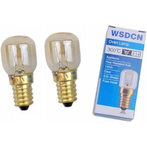 2 Pack, Fulfilled by Amazon, WSDCN E14 T22 15W 120V 120 Volt (110V~130V) Oven Light Bulb Oven Lamp Heat Resistant Bulb 300'C