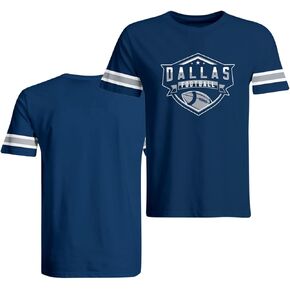 Mens Dallas Classic Football Tee T-Shirt Crew Neck Short Sleeve Shirt Jersey - Navy