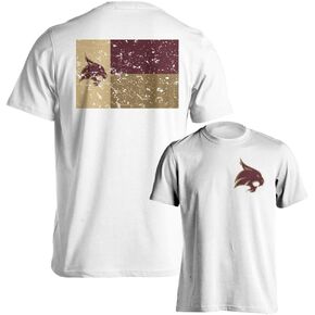 Texas State Bobcats Official Texas Flag Logo Short Sleeve T-Shirt