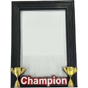 Express Medals Champion 5x7 Resin Picture Holder Frame Trophy Award Plaque Gift Prize Hang or Self Stand with Glass Front Champions Photo Trophies Awards-