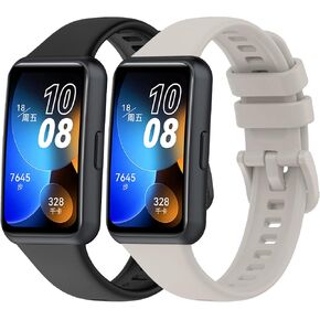 [2 Pack] Silicone Waterproof Replacement Bands Compatible with Huawei Band 8