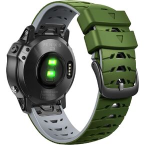 for Garmin Fenix 5/5 Plus, Fenix 6/6 Pro, Fenix 7, Forerunner 935/945, Instinct/Approach S62, 22mm Soft Silicone Watch Band Replacement