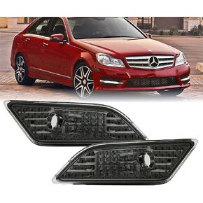 USR DEPO 12-14 W204 Clear Bumper Side Marker Light Assembly Set (Left + Right) Compatible for 2012-2014 Mercedes Benz W204