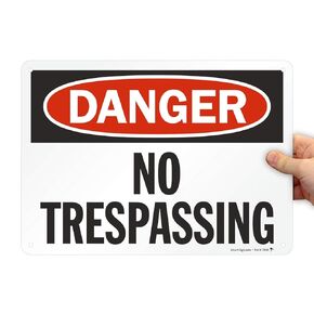 SmartSign "Danger - No Trespassing" Sign | 10" x 14" Aluminum