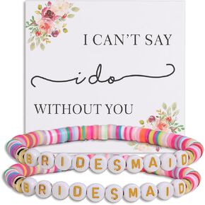 Miss Pink Wedding Gift for Bridesmaid Maid of Honor Flower Girl Bride to Be Sister Mother of The Bride Thank You Gift from Bride And Groom Thank You for Standing by My Side Bracelets Gifts