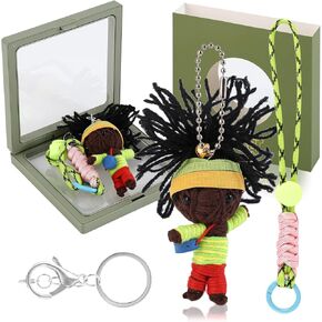 Voodoo Doll Handcrafted Woolen Cute Keychain - Handmade Charm for Backpack, Luggage, Car Mirrors and Keys