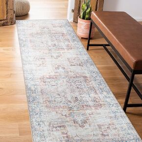 Rugshop Bohemian Distressed Stain Resistant Flat Weave Eco Friendly Premium Recycled Machine Washable Area Rug 10'x14' Rust