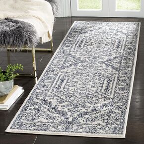 SAFAVIEH Adirondack Collection Runner Rug - 2'6" x 8', Ivory & Navy, Oriental Medallion Design, Non-Shedding & Easy Care, Ideal for High Traffic Areas in Living Room, Bedroom (ADR108R)