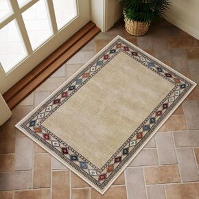 Lahome Modern Bordered Kitchen Runner Rugs Non Skid Washable- 2x6 Rug Runners for Hallways Non Slip Ultra-thin Hallway Runner, Soft Carpet Runner for Entryway Laundry Room Bedroom(2x6ft,Grey)