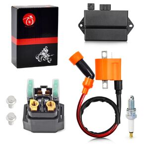 Starter Relay and Ignition Coil Igniter CDI Spark Plug for Yamaha Raptor 350 2004-2013 1D0-81940-02-00