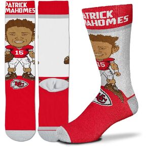 FBF - Kansas City Chiefs NFL Player # Youth Size Kids Crew Socks Approx. 4-8 years old - Patrick Mahomes #15