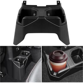 Rear Cup Holder for Jeep Wrangler JL & Gladiator JT 2018-2022, Rear Seat Dual Water Bottle Drink Beverage Holder Cup Box for Jeep, Interior Accessories, ABS Plastic, Black