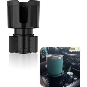 1 PC Car Cup Holder Expander for 4.13In Groove, Waterproof Rotatable Cup Mount with Anti-Slip Mat, Universal U-Shaped Automotive Cup Adapter with Three-Claw Clamping Design (Matt Black)
