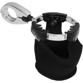 Motorcycle Cup Holder, Universal Motorcycle Drink Holder, Handlebar Water Bottle Holder with 360° Swivel Ball Mount for 7/8in to 1 1/4in Handlebar, Bike, ATV, UTV, Scooter, Boat