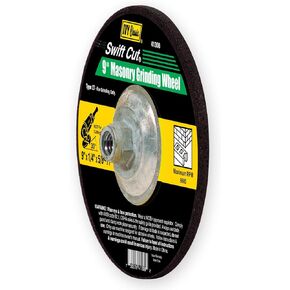 IVY Classic 41308 Swift Cut 9-Inch x 1/4-Inch x 5/8-Inch - 11 Threaded Arbor, Masonry Depressed Center Wheel With Hub for Grinders, 1-Piece