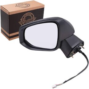 Replacement Driver Power Side Door Mirror Textured Black Compatible with 2019-2021 RAV4 RAV4 Hybrid