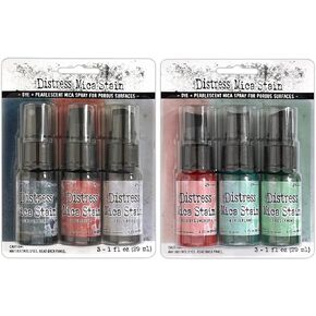 Tim Holtz Mica Stain 2023 Christmas - Holiday Set #5 & Set #6 - Juniper Berry, Yuletide, Frozen Fog, Sugary Gumdrop, Wonderland & Frosty Mint