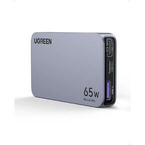 UGREEN Nexode Pro 65W USB C Charger Flat, 3-Port Ultra-Slim GaN Compact Fast PPS Wall Charger for MacBook Pro/Air, Pixelbook, iPad Pro, iPhone 15 Pro/14, Galaxy S23/Note20, Pixel 8, Steam Deck
