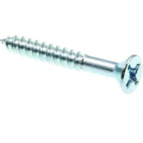Prime-Line 9035660 Wood Screw, Flat Head Phillips, #10 X 1-1/2 in, Zinc Plated Steel, Pack of 75