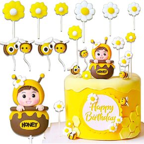 JeVenis Bumble Bee Cake Decoration - Baby Shower & Party Favors