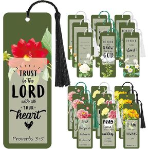 140 Pcs Christian Gift Bulk Religious Bookmarks with Bible Verse Christian Scripture Bookmarks with Tassel for Woman Church Gifts