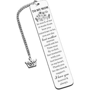 Mom Gifts from Daughter Bookmark for Mom/Mother/New Mum, Birthday Valentines Christmas Stocking Gifts for Mommy Grandma Book Lovers Gift Mothers Day Gift for Mom
