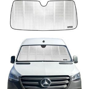 Windshield Sun Shade for 2007-2024 Mercedez-Benz Sprinter. 2024 Upgrade Reflective Aluminum Film Front Window Sunshade for Maximum Interior Protection
