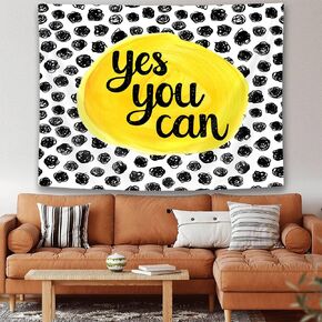 Uokiuki Inspirational Motivational Quote Tapestry, Educational Tapestry for Kids Teen Student, Yes You Can Tapestry Wall Hanging for Classroom Bedroom Living Room College Dorm 48 X 48 Inch