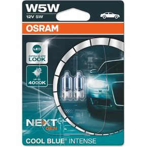 OSRAM COOL BLUE INTENSE W5W, up to 4,000K, halogen signal lamp, double blister (2 lamps), 2825HCBN-02B