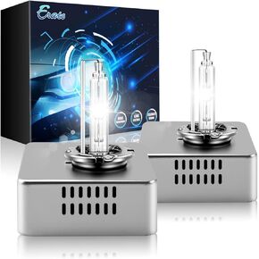 Erato D5S Xenon HID Headlight Bulbs 35W Metal Stents Base Replacement Headlight Lamps 6000K Diamond White, Pack of 2