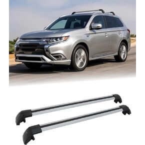 يصلح لميتسوبيشي أوتلاندر 2013-2021 رف سقف ألومنيوم قابل للتعديل قضبان متقاطعة تصميم مضاد للسرقة للسقف مع سياج جانبي (2 قطعة) in Kuwait