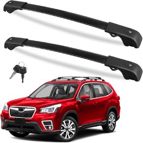 FengYu Roof Rack Cross Bars 220lb Compatible with Subaru Forester 2014-2024 (not for Wilderness), Heavy Duty Lockable Aluminum Roof Rails Crossbars Cargo Bars Canoe Rooftop Black Carrier Luggage