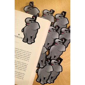Elephant Clip Bookmarks for Kids Students Cool Cute Animal Set of 10 Bulk Bookmark Funny Wacky Classroom Reading Incentives Library Rewards Novelty Party Favors Fun Prizes for Summer Reading Programs