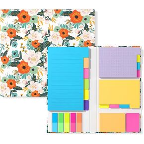 Rouidr Sticky Notes Set, 410 Sheets Self-Stick Note Pads Book, Bright Colors, Super Sticking Power, School Supplie, Office Supplies, Notebook Memo, Assorted Size Small & Large, Cute Desk Supplies