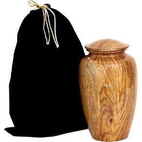 HLC Wooden Cremation Urn for Human Ashes - Adult Funeral Urn Handcrafted - Affordable Urn for Ashes (Adult (200 lbs) – 10.5 x 6 “