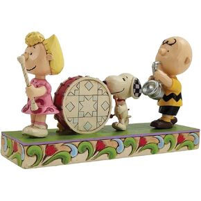 Enesco Jim Shore Peanuts Marching Band Parade Figurine, 4.625 Inch, Multicolor