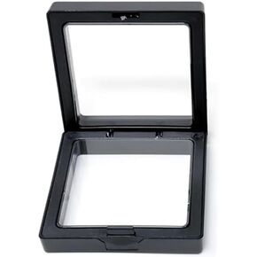 Black 3D Floating Frame Display Holder Stands, 1 PCS Coin Display Case, 2.8 x 2.8 x 0.8 inch Silicone Coin Frame, 3D Floating Jewelry Frame for Challenge Coins, Medallions, Jewelry
