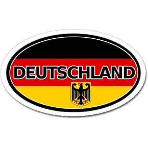 Germany Deutschland Flag Car Bumper Sticker Decal Oval