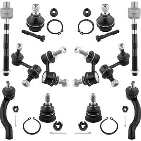 BOXI (Set of 12) Front Rear Sway Bar End Links Inner Outer Tie Rods Upper Lower Ball Joints fit for Nissan Pathfinder 2005-2012 / K750037 K750038 K80470 K80471 K80660 K80647 EV800106 ES800048 ES800108
