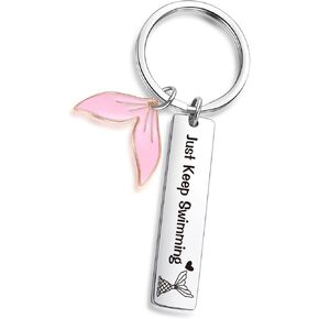 Swimming Lover Keychain Mermaid Decor Keychain Beach Gift Swimmer Appreciation Keychain