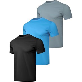 Workout Running Shirts for Men Performance Athletic Sports Moisture Wicking Gym Quick Dry Short Sleeve T Shirt