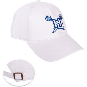 Desert Cactus Hampton University Baseball Hat Virginia Pirates Brimmed Embroirderd Cap Adjustable Cloth Strap Adult (Style E) White