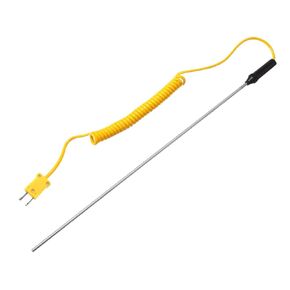 MECCANIXITY Surface Thermocouple 12" Probe K Type Yellow Coiled Wire -50 to 650C for Temperature Senor Measurement