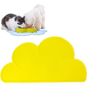 Silicone Dog Cat Bowl Mat, Waterproof Slip Resistant Silicone Pet Feeding Mat with High Lips, Cats and Dogs Food Placemat Tray, Raised Edges to Prevent Water Spills on Floors, Dishwasher Safe