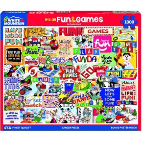 White Mountain Puzzles - It's All Fun & Games - 1000 Piece Jigsaw Puzzle for Adults & Kids - Fun Family Activity - 24"x30"