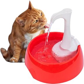 Aqua First Pet Water Fountain - Automatic Drinking Bowl for Cats and Dogs - Light and Portable - Replaceable Filters - Ergonomic Design - 1.2L/42 fl oz - Pink