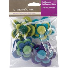 Dimensions Felt Embellishments, Layered Cool Flowers