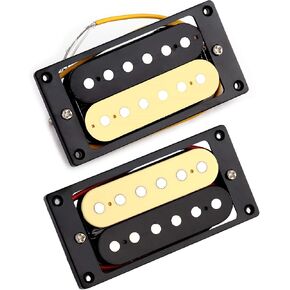 Metallor Zebra Humbucker Pickup Double Coil Ceramic Magnet Pickup Electric Guitar Parts Replacement Neck and Bridge Pickup Set of 2Pcs (Black and Cream)